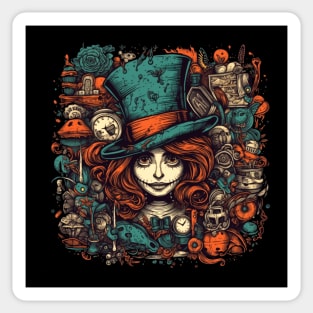 Hatter Woman with Red Hair Sticker